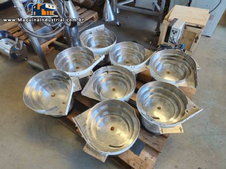 Posicionador alimentador panela vibrat�ria em inox Brovind