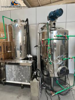 Reator tanque misturador encamisado com tanque de resfriamento chiller 300 litros
