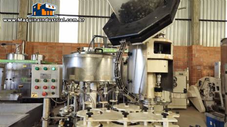 Envasadora rotativa monobloco 12 bicos com rosqueadora