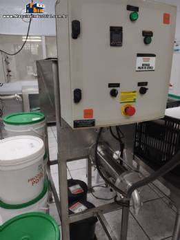Envasadora dosadora pesadora com misturador de ps em inox para produtos pastosos granulados Peres & Canheiro 120 kg
