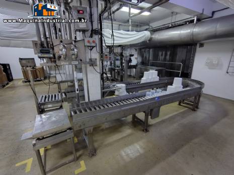 Sistema de envase enchimento envasadora em inox para baldes barricas potes grandes 50 litros