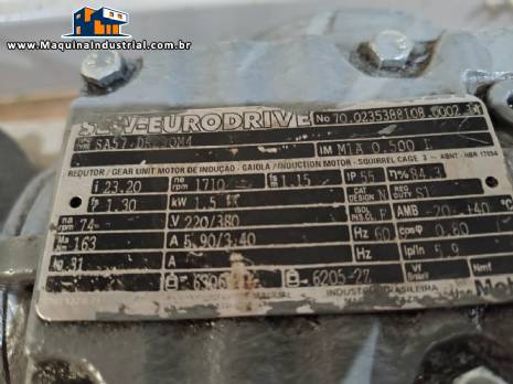 Moto_redutor SEW , com motor de 1,5 kW 220/380v 1710rpm , Redu��o 1/74
