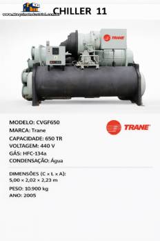 Chiller banco de �gua gelada industrial com condensa��o � �gua Trane 650 TR