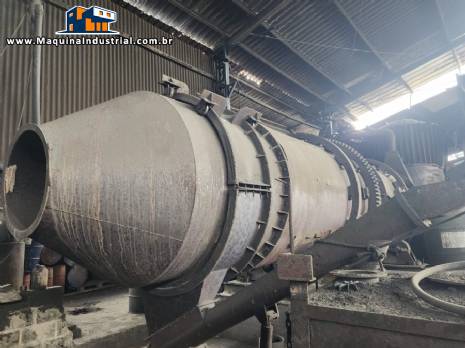 Forno secador rotativo em inox com sistema de alimentação e descarga para pós