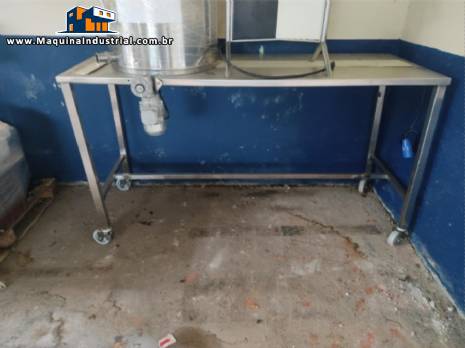 BANCADA DE ACO INOX C/ ESTEIRA BANCADA DE ACO INOX C/ ESTEIRA