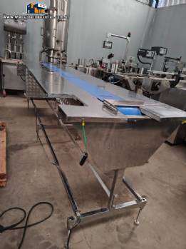 Mesa transportadora acumulo montagem em inox com correia Mesa transportadora acumulo montagem em inox com correia