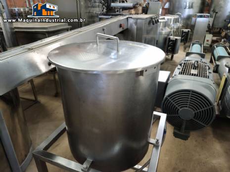 Tanque em aço inox com saída inferior 50 litros Tanque em aço inox com saída inferior 50 litros