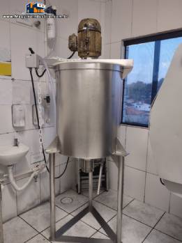 Tanque misturador em aço inox para agitação emulsificação homogeneizador para pasta de alho 220 litros Tanque misturador em aço inox para agitação emulsificação homogeneizador para pasta de alho 220 litros