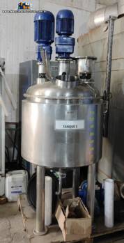 Tanque reator em inox encamisado á vapor para agitação emulsificação homogeneizador Biasinox 300 litros Tanque reator em inox encamisado á vapor para agitação emulsificação homogeneizador Biasinox 300 litros